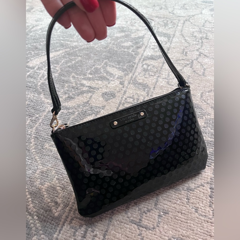 Kate Spade New York Black Patent Leather Wristlet